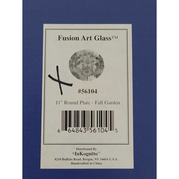 William McGrath InKogneto Fusion Art Glass Wild Flowers 11" Plate #56104 In Box - Picture 9 of 9